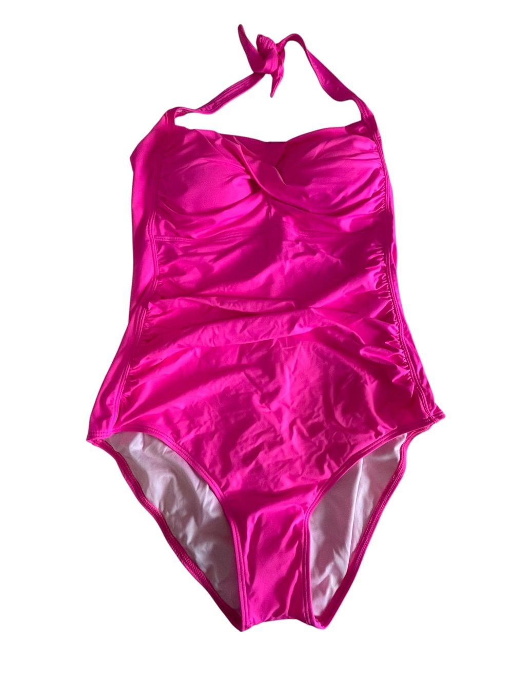 Tempt Me XXL Hot Pink Ruched Halter One Piece Swimsuit NWT